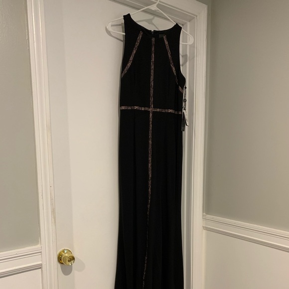 Adrianna Papell Black Insert Lace Dress Long - Picture 6 of 6